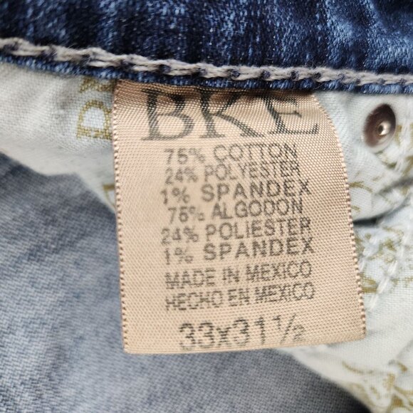 BKE Jeans Women's 33 x 28 Blue Denim Jeans Bootcut Cotton Stretch Drew Buckle - Picture 9 of 11